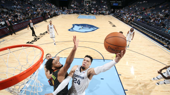 MEMPHIS, TN – OCTOBER 5: Dillon Brooks #24 of the Memphis Grizzlies shoots the ball against the Atlanta Hawks on October 5, 2018 at FedExForum in Memphis, Tennessee. NOTE TO USER: User expressly acknowledges and agrees that, by downloading and or using this photograph, User is consenting to the terms and conditions of the Getty Images License Agreement. Mandatory Copyright Notice: Copyright 2018 NBAE (Photo by Joe Murphy/NBAE via Getty Images)