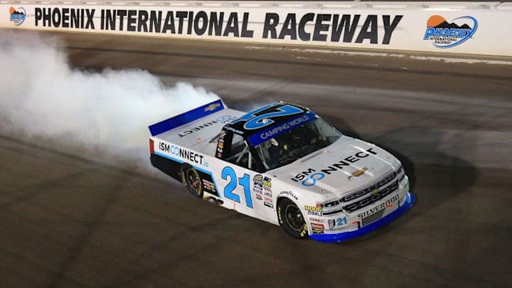 AVONDALE, AZ - NOVEMBER 10: Johnny Sauter, driver of the #21 ISMConnect Chevrolet, the NASCAR Camping World Truck Series Lucas Oil 150 at Phoenix International Raceway on November 10, 2017 in Avondale, Arizona. (Photo by Chris Trotman/Getty Images) AVONDALE, AZ - NOVEMBER 10: Johnny Sauter, driver of the #21 ISMConnect Chevrolet, the NASCAR Camping World Truck Series Lucas Oil 150 at Phoenix International Raceway on November 10, 2017 in Avondale, Arizona. (Photo by Chris Trotman/Getty Images)