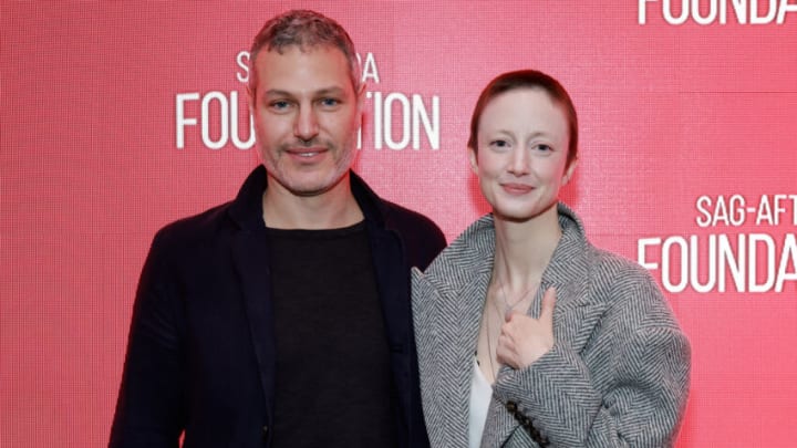 NEW YORK, NEW YORK - DECEMBER 07: Michael Morris and Andrea Riseborough attend the SAG-AFTRA Foundation "To Leslie" screening and Q&A at SAG-AFTRA Foundation Robin Williams Center on December 07, 2022 in New York City. (Photo by Jason Mendez/Getty Images)