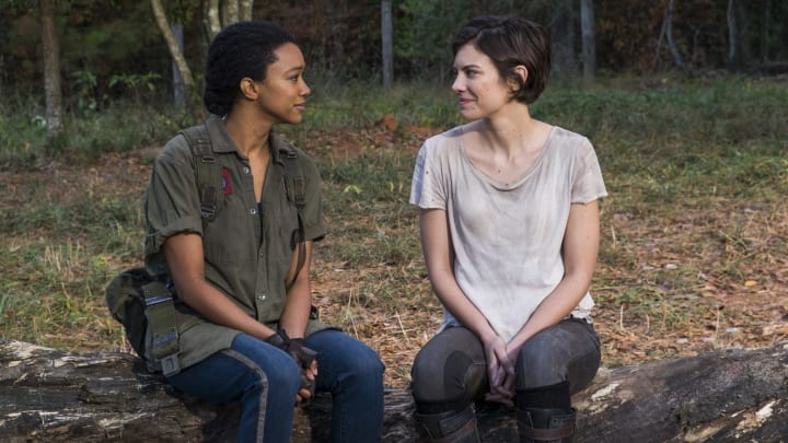 Lauren Cohan as Maggie Greene, Sonequa Martin-Green as Sasha Williams – The Walking Dead _ Season 7, Episode 16 – Photo Credit: Gene Page/AMC
