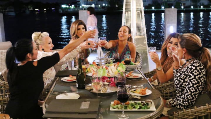 THE REAL HOUSEWIVES OF NEW JERSEY -- Pictured: (l-r) Danielle Staub, Margaret Josephs, Teresa Giudice, Melissa Gorga, Siggy Flicker, Dolores Catania -- (Photo by: John Parra/Bravo)