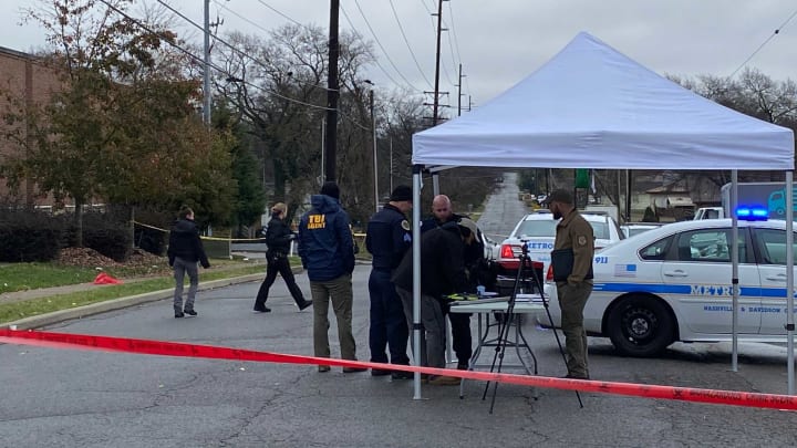 According to the Metro Nashville Police Department, three police officers shot and killed a man after he pulled a gun and fired on them on Maple Street near Gallatin Pike in Nashville, Tennessee, on Nov. 12, 2022.Img 0258