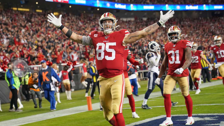 George Kittle #85 of the SF 49ers (Photo by Thearon W. Henderson/Getty Images)