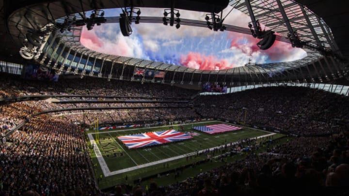 LONDON, ENGLAND - OCTOBER 02: General view inside the stadium prior to the NFL match between Minnesota Vikings and New Orleans Saints at Tottenham Hotspur Stadium on October 02, 2022 in London, England. (Photo by Justin Setterfield/Getty Images)