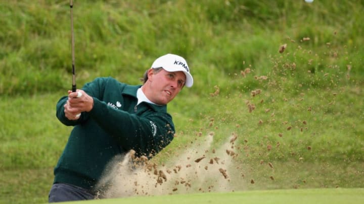 SOUTHPORT, UNITED KINGDOM - JULY 19: Phil Mickelson of USA plays out of a bunker on the 7th during the third round of the 137th Open Championship on July 19, 2008 at Royal Birkdale Golf Club, Southport, England. (Photo by Stuart Franklin/Getty Images)