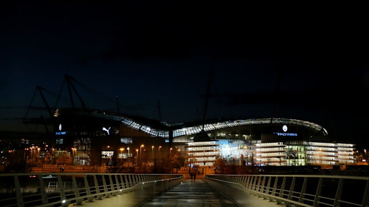 MANCHESTER, ENGLAND - OCTOBER 29: General view outside the stadium prior to the Carabao Cup Round of 16 match between Manchester City and Southampton at Etihad Stadium on October 29, 2019 in Manchester, England. (Photo by Alex Livesey/Getty Images)
