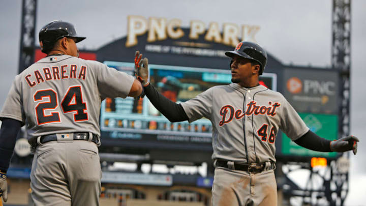 PITTSBURGH, PA - APRIL 25: Jeimer Candelario PITTSBURGH, PA - APRIL 25: Jeimer Candelario
