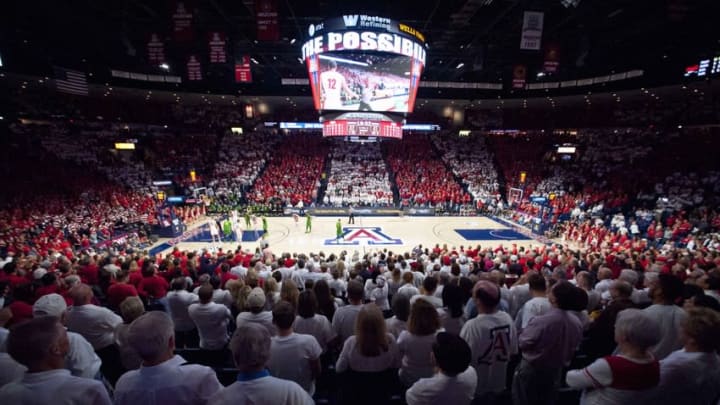 Jan 28, 2016; Tucson, AZ, USA; A general view of McKale Center during the second half of the game between the Arizona Wildcats and the Oregon Ducks. The Ducks won 83-75. Mandatory Credit: Casey Sapio-USA TODAY Sports