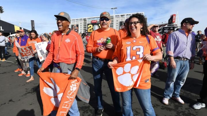 Clemson fans during the College Football Championship Playoff Tailgate outside Levi's Stadium in Santa Clara, CA Monday, January 7, 2019.Clemson Alabama College Football National Championship