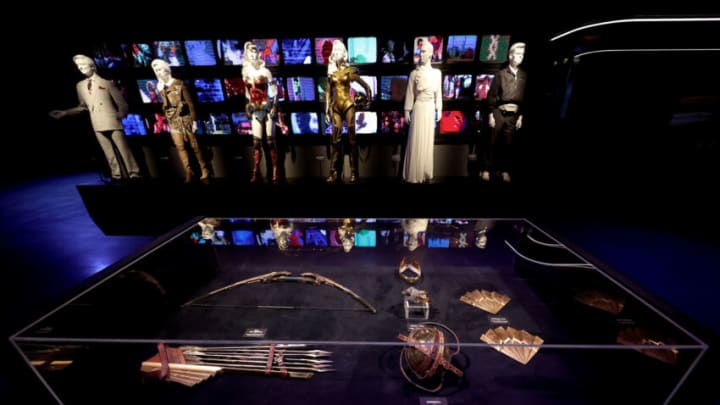 BURBANK, CALIFORNIA - JUNE 24: A view of costumes on display in Action Made Here: DC Universe during the Warner Bros. Studio Tour Hollywood Grand Re-Opening at Warner Bros. Studios on June 24, 2021 in Burbank, California. (Photo by Matt Winkelmeyer/Getty Images for Warner Bros. Studio Tour Hollywood)