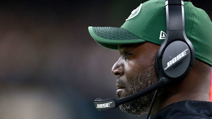 NEW ORLEANS, LA - DECEMBER 17: Head coach Todd Bowles of the New York Jets looks on during a NFL game against the New Orleans Saints at the Mercedes-Benz Superdome on December 17, 2017 in New Orleans, Louisiana. (Photo by Sean Gardner/Getty Images)