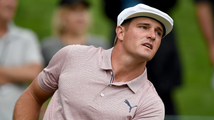 CROMWELL, CT – JUNE 20: Bryson DeChambeau watches his tee shot on the 17th hole during the first round of the Travelers Championship at TPC River Highlands on June 20, 2019 in Cromwell, Connecticut. (Photo by G Fiume/Getty Images)