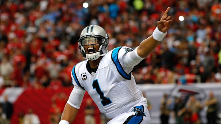 ATLANTA, GA – DECEMBER 27: Cam Newton #1 of the Carolina Panthers against the Atlanta Falcons at the Georgia Dome on December 27, 2015 in Atlanta, Georgia. (Photo by Kevin C. Cox/Getty Images)