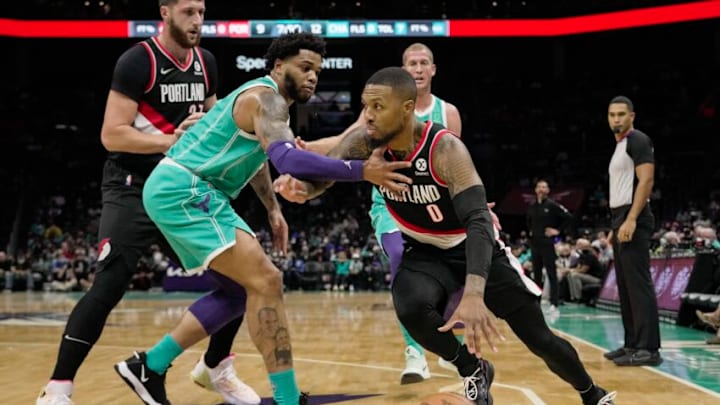 Damian Lillard, Miles Bridges, Portland Trail Blazers, Charlotte Hornets Mandatory Credit: Jim Dedmon-USA TODAY Sports