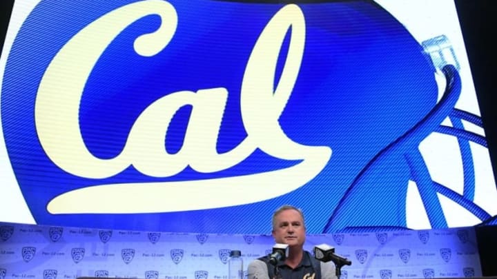 Jul 14, 2016; Hollywood, CA, USA; California Golden Bears coach Sonny Dykes during Pac-12 media day at Hollywood & Highland. Mandatory Credit: Kirby Lee-USA TODAY Sports