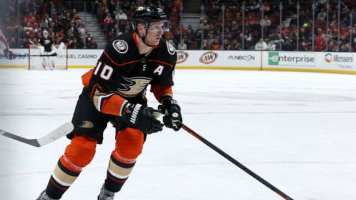 ANAHEIM, CA – MARCH 6: Corey Perry #10 of the Anaheim Ducks skates during the game against the Washington Capitals on March 6, 2018, at Honda Center in Anaheim, California. (Photo by Debora Robinson/NHLI via Getty Images) *** Local Caption ***