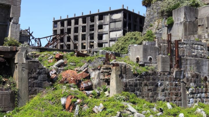 Ruins in Hashima Island, Japan