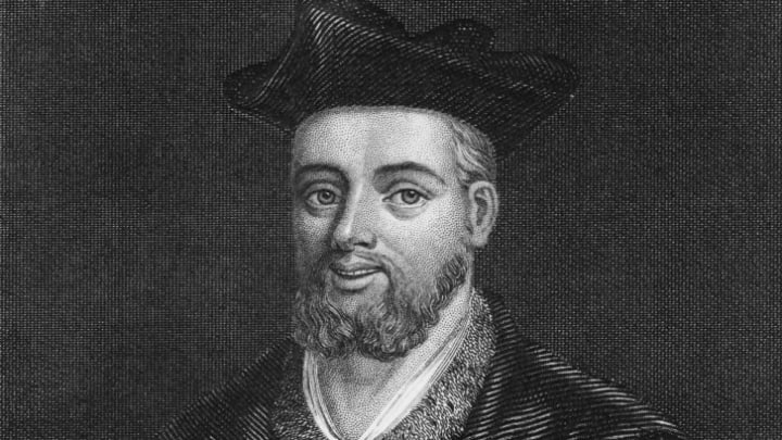 French Renaissance writer and satirist Francois Rabelais, circa 1530. An engraving by Hinchliff after Mariette.