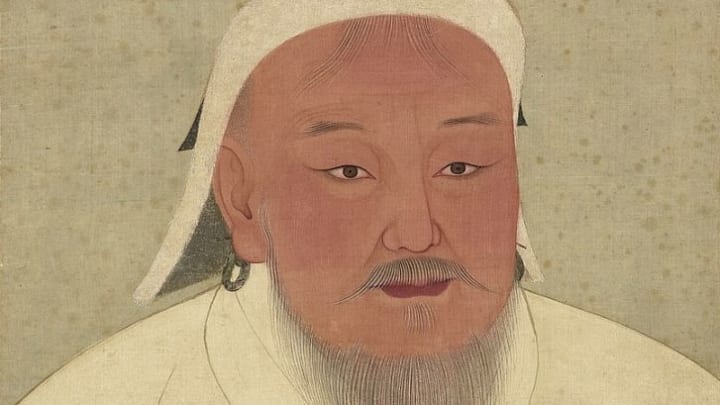 A portrait of Genghis Khan, which dates back to the 14th century.