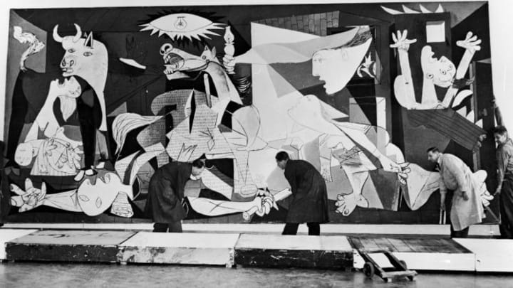 Pablo Picasso's Guernica on display in the Municipal Museum in Amsterdam for an exhibition in July 1956.