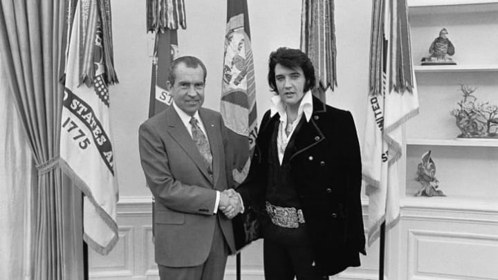 White House photographer Ollie Atkins took the famous picture of Elvis Presley meeting President Richard Nixon on December 21, 1970.