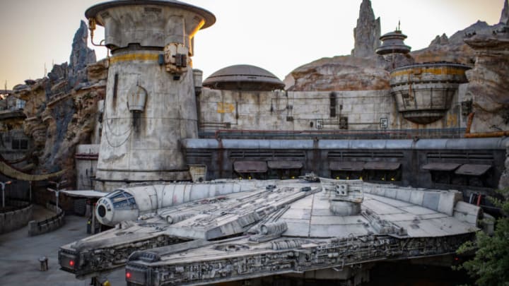 Star Wars: GalaxyÕs Edge at Disneyland Park in Anaheim, California, and at Disney's Hollywood Studios in Lake Buena Vista, Florida, is Disney's largest single-themed land expansion ever at 14-acres each, transporting guests to Black Spire Outpost, a village on the planet of Batuu. Guests will discover two signature attractions. Millennium Falcon: Smugglers Run (pictured), available opening day, and Star Wars: Rise of the Resistance, opening later this year. (Richard Harbaugh/Disney Parks)