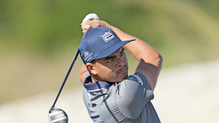 NASSAU, BAHAMAS - NOVEMBER 28: Rickie Fowler of the United States plays a shot during the pro-am as a preview for the 2018 Hero World Challenge at the Albany Club on November 28, 2018 in Nassau, Bahamas. (Photo by David Cannon/Getty Images)