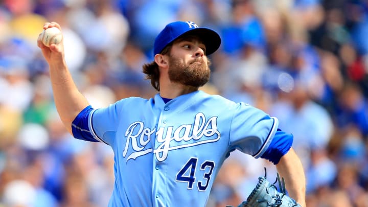 Pitcher Aaron Crow #43 of the Kansas City Royals (Photo by Jamie Squire/Getty Images)