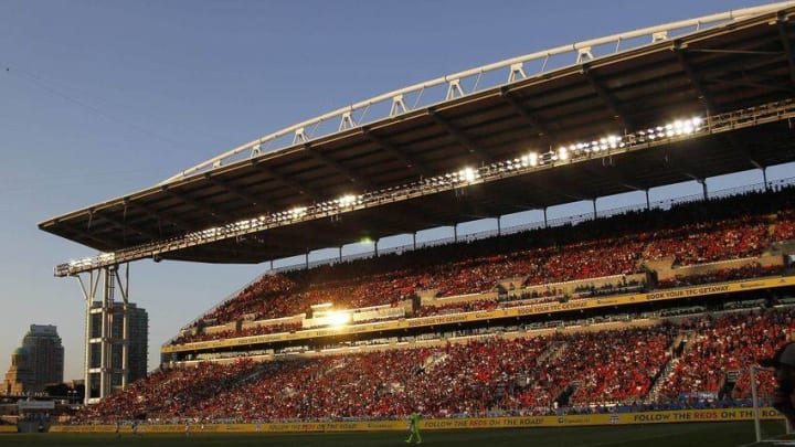 Aug 3, 2016; Toronto, Ontario, CAN; A general view of the east stands at BMO Field. Toronto FC defeated Real Salt Lake 1-0. Mandatory Credit: John E. Sokolowski-USA TODAY Sports