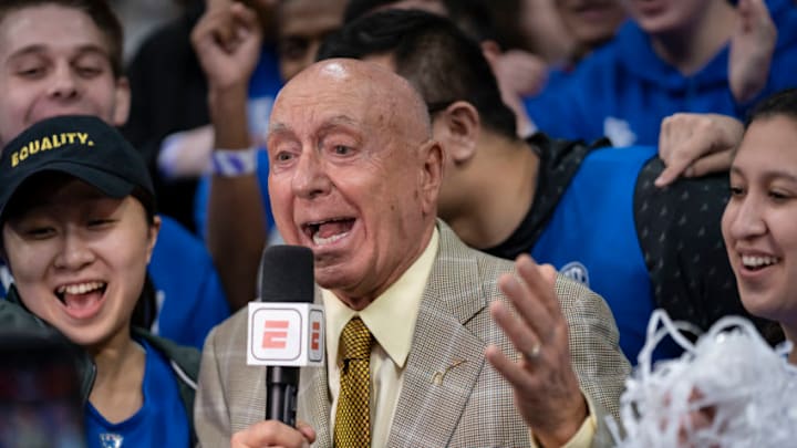 LEXINGTON, KY - FEBRUARY 12: ESPN commentator Dick Vitale is seen before the Kentucky Wildcats and LSU Tigers game at Rupp Arena on February 12, 2019 in Lexington, Kentucky. (Photo by Michael Hickey/Getty Images)