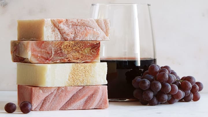 These wine soaps are made to smell like chardonnay, cabernet, pinot noir, and pinot grigio.