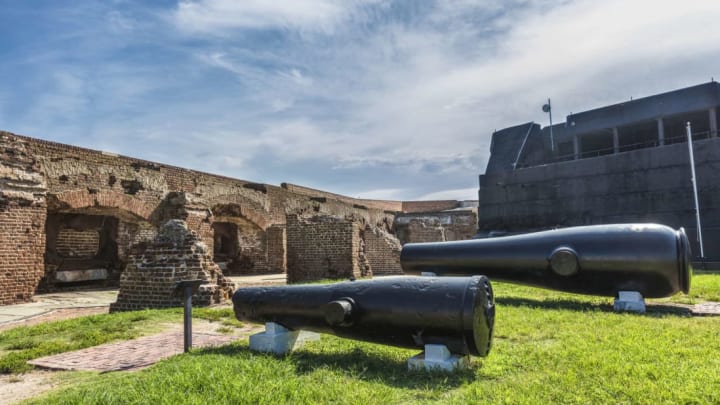 Cannons used in the Civil War are on display at Fort Sumter.