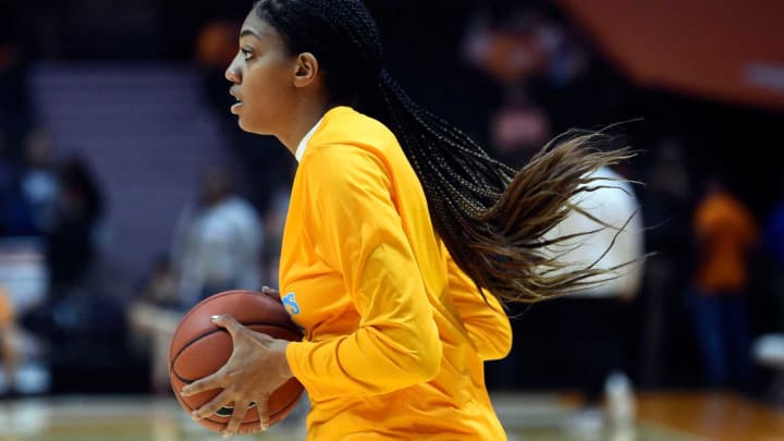 Tennessee’s Tamari Key (20) warming up for the exhibition game with Carson-Newman on Tuesday, October 29, 2019.Kns Lady Vols Carson Newman