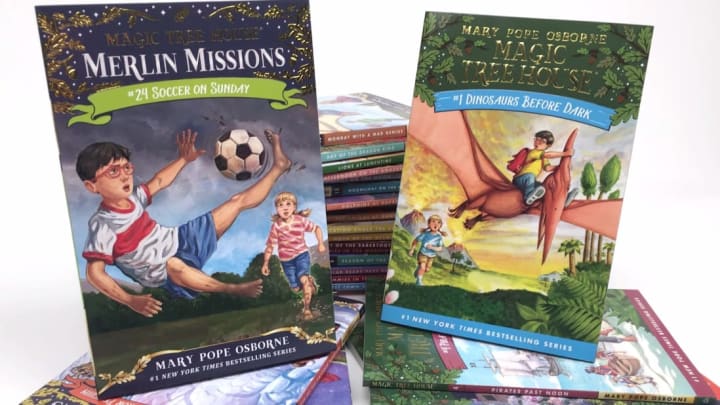 Magic tree houses and minivans are both known to transport kids to soccer games on Sundays.