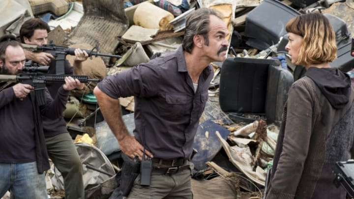 Steven Ogg as Simon, Pollyanna McIntosh as Jadis - The Walking Dead _ Season 8, Episode 10 - Photo Credit: Gene Page/AMC