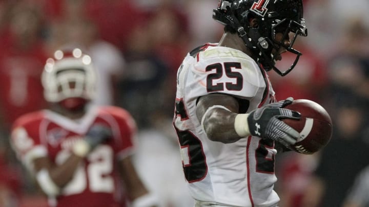 Running back Baron Batch #25 of the Texas Tech Red Raiders. (Photo by Thomas B. Shea/Getty Images)