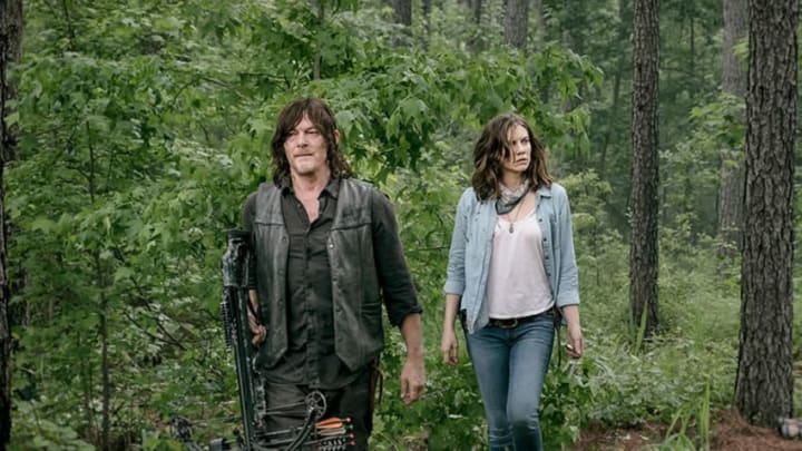 Norman Reedus as Daryl Dixon and Lauren Cohan as Maggie Rhee - The Walking Dead _ Season 9, Episode 3 - Photo Credit: Jackson Lee Davis/AMC