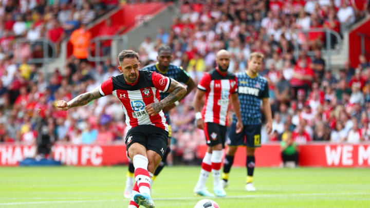 SOUTHAMPTON, ENGLAND – AUGUST 03: Danny Ings of Southampton scores his team’s first goal from the penalty during the Pre-Season Friendly match between Southampton and FC Koln at St. Mary’s Stadium on August 03, 2019 in Southampton, England. (Photo by Dan Istitene/Getty Images)
