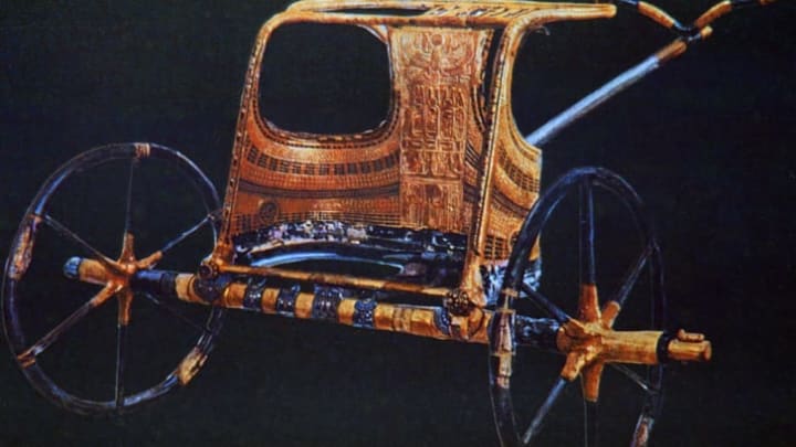 King Tutankhamun's burial chariot, which was discovered in the pharaoh's tomb.