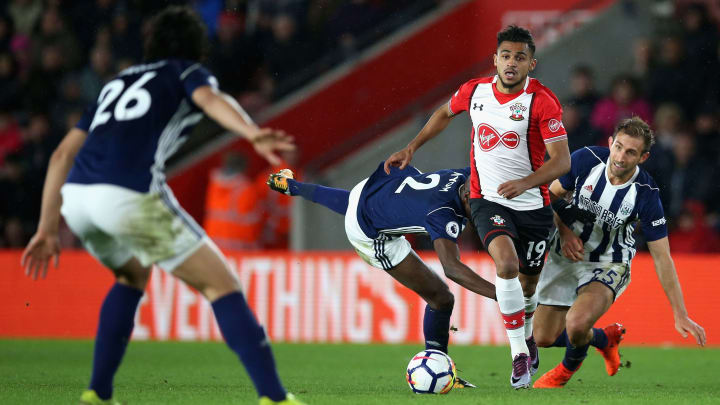 SOUTHAMPTON, ENGLAND – OCTOBER 21: Sofiane Boufal of Southampton breaks through on his way to score his sides first goal during the Premier League match between Southampton and West Bromwich Albion at St Mary’s Stadium on October 21, 2017 in Southampton, England. (Photo by Steve Bardens/Getty Images)