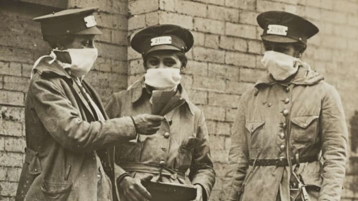 These New York tram conductors, photographed during the 1918 influenza, don't seem interested in joining any Anti-Mask League.