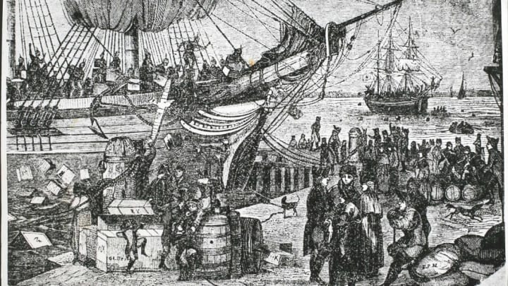 The Boston Tea Party on December 16, 1773