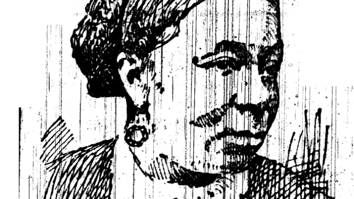 A drawing of Harriet Bell Hayden from her obituary in The Cleveland Gazette.