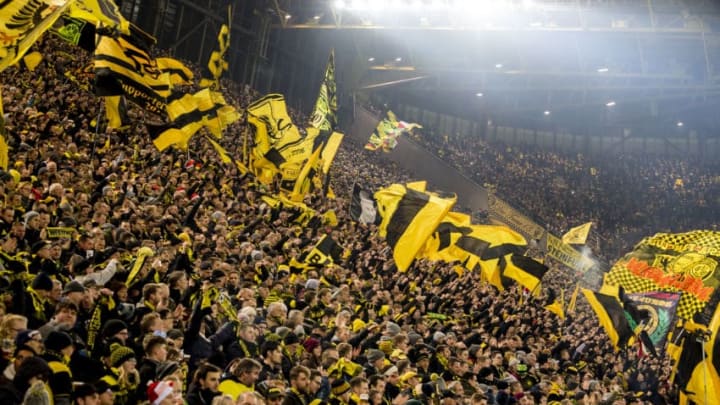 DORTMUND, GERMANY - DECEMBER 16: The fans of Borussia Dortmund in actions prior to the Bundesliga match between Borussia Dortmund and SG 1899 Hoffenheim at the Signal Iduna Park on December 16, 2017 in Dortmund, Germany. (Photo by Alexandre Simoes/Borussia Dortmund/Getty Images)