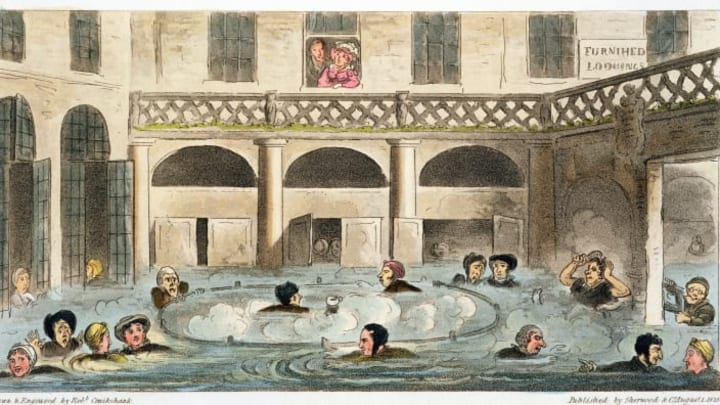 These 19th-century visitors to a Roman bathhouse didn’t heed the ancient advice of not staying above a bath house.