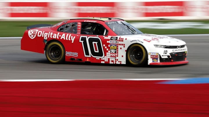 CHARLOTTE, NORTH CAROLINA - SEPTEMBER 28: A J Allmendinger, driver of the #10 Digital Ally Chevrolet, races during the NASCAR Xfinity Series Drive for the Cure 250 presented by Blue Cross Blue Shield of North Carolina at Charlotte Motor Speedway on September 28, 2019 in Charlotte, North Carolina. (Photo by Brian Lawdermilk/Getty Images)