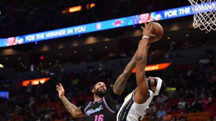 Myles Turner #33 of the Indiana Pacers in action against the Miami Heat (Photo by Mark Brown/Getty Images)