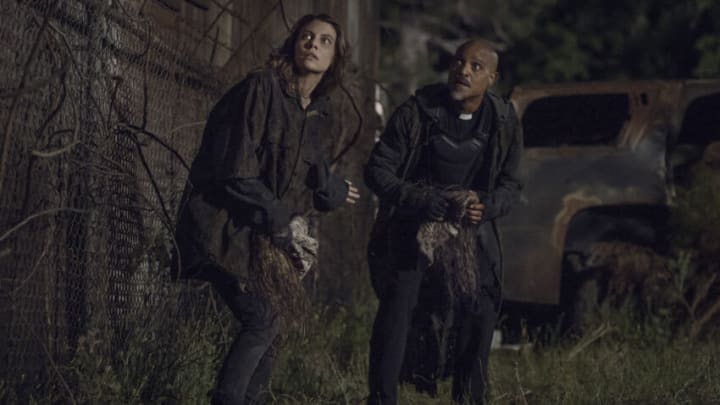 Lauren Cohan as Maggie Rhee, Seth Gilliam as Father Gabriel Stokes - The Walking Dead Photo Credit: Josh Stringer/AMC