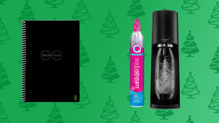 Rocketbook/SodaStream (Amazon) // AVIcon, Shutterstock (Christmas tree background)