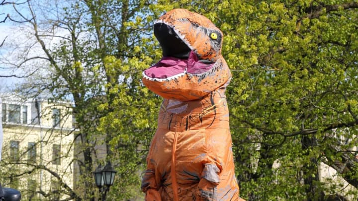 Dinosaur costumes are far from extinct.